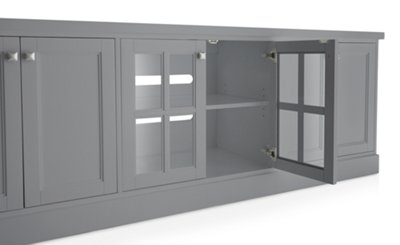 Newport Gray 84" TV Stand Entertainment TV Stands City Furniture