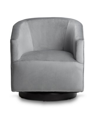 Charlotte Dark Gray Velvet Swivel Accent Chair Living Room Accent