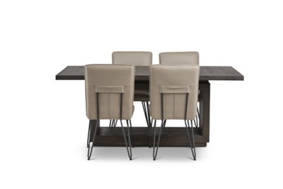 Madden Taupe Table & 4 Upholstered Chairs Dining Room Dining Sets