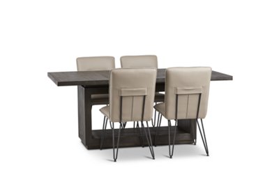 Madden Taupe Table & 4 Upholstered Chairs Dining Room Dining Sets