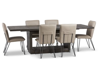 Madden Taupe Table & 4 Upholstered Chairs Dining Room Dining Sets