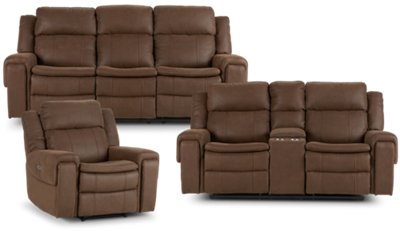 Scout Brown Micro Power Reclining Living Room Living Room