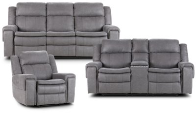 Scout Gray Micro Power Reclining Living Room Living Room